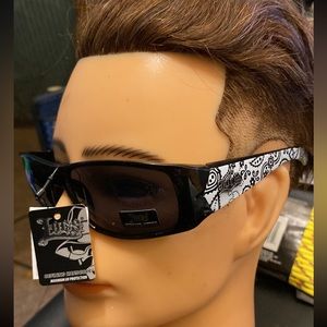 Mens Cholo Chicano Locs Black & White Sunglasses Authentic Lentes White Bandana